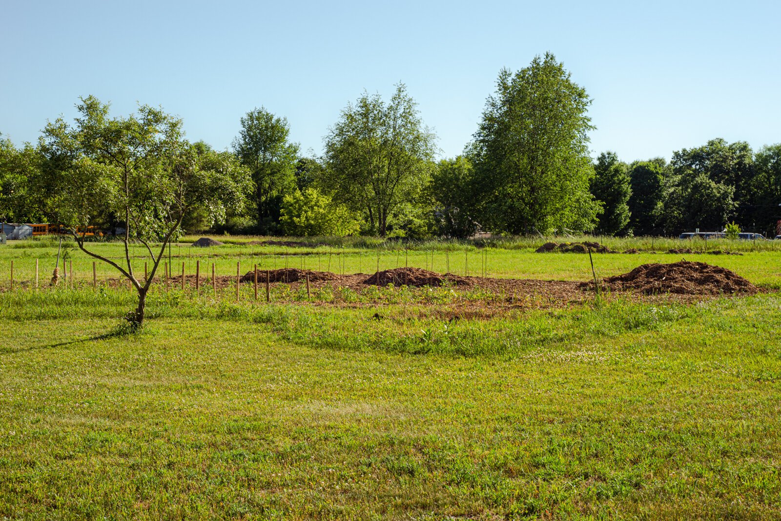 There is open space on the property for the work to be done.