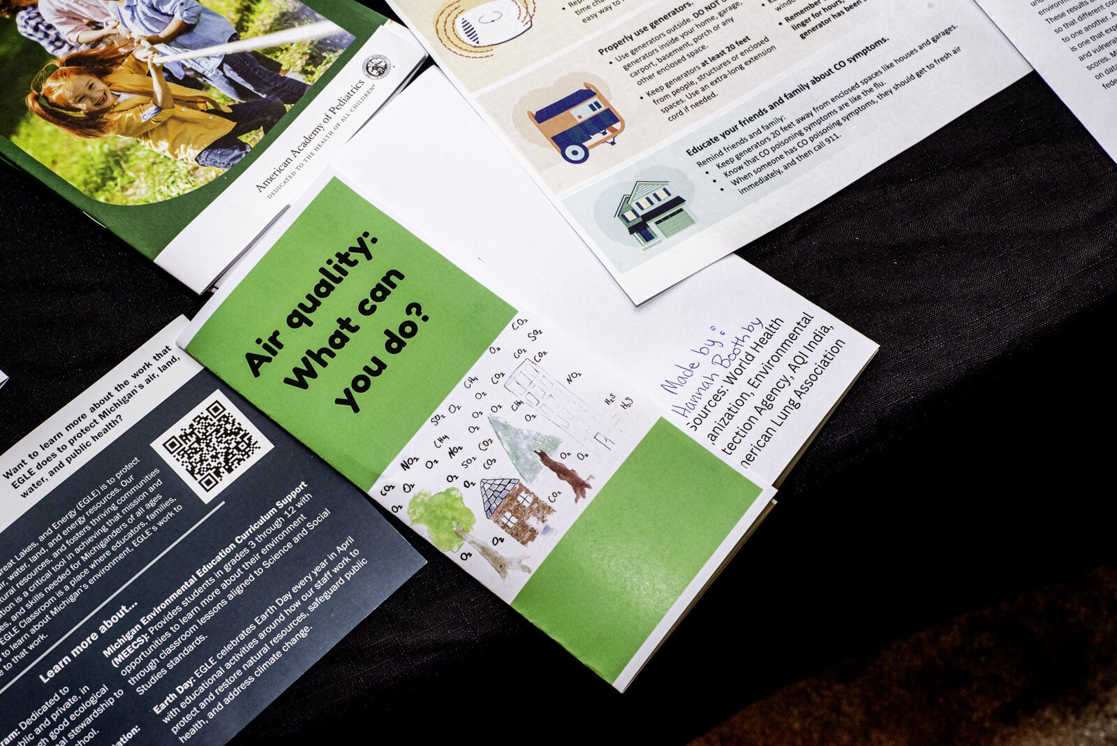 An informational brochure on air quality designed by local youth artist, Hannah Boothby
