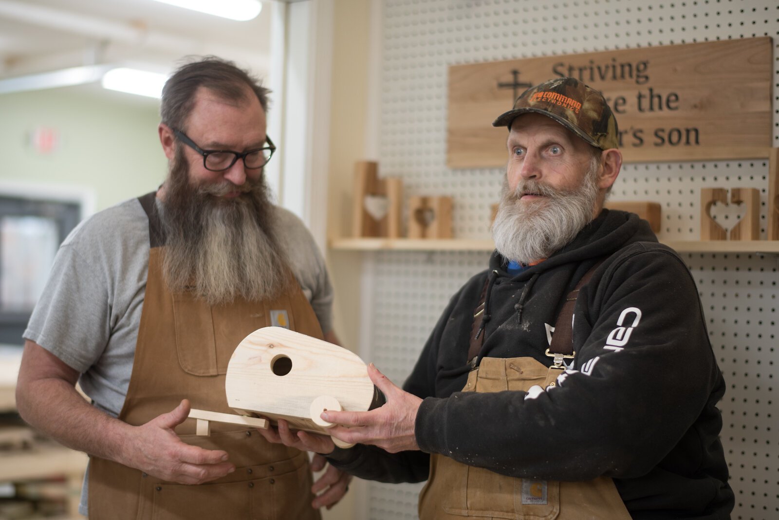 Residents and participants learn skills in the woodshop.