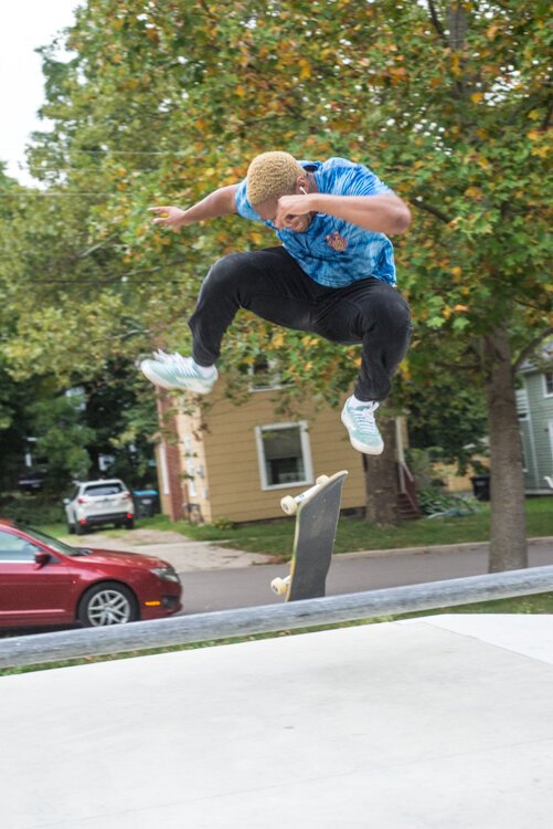 Skateboarders of all skill levels enjoy the simplicity of the Davis Street Skate Plaza.