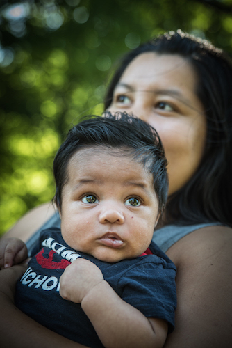 Giovonni Castaneda will be able to play on his own someday at Reed Park. Photo by Fran Dwight.