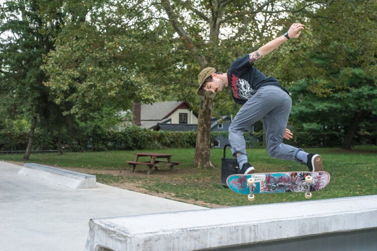 Skateboarders of all skill levels enjoy the simplicity of the Davis Street Skate Plaza.