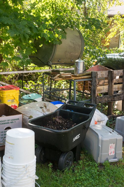 Making compost is an art that Chris Broadbent, owner of The Bike Farm is learning to perfect.