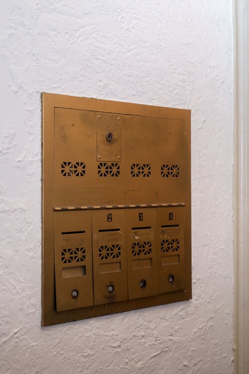 Lots of features in the home remind the Dannison's of the home's varied history, including these brass mailboxes from when the house was a lawyer's office.