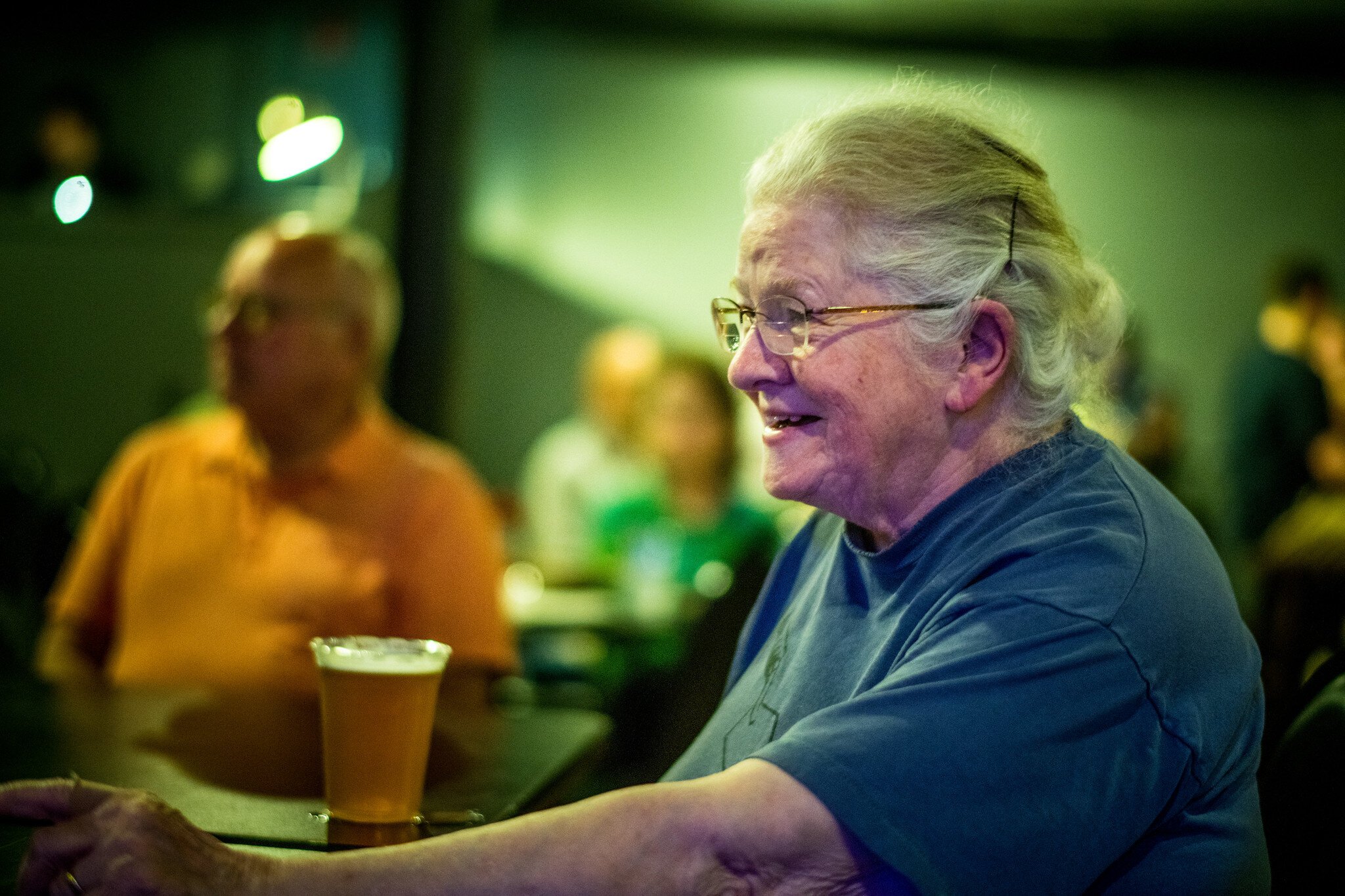 Judy Sarkozy is known as a "ringleader" of the Geezer Happy Hour, bringing a large group from the Heritage Community in tow.