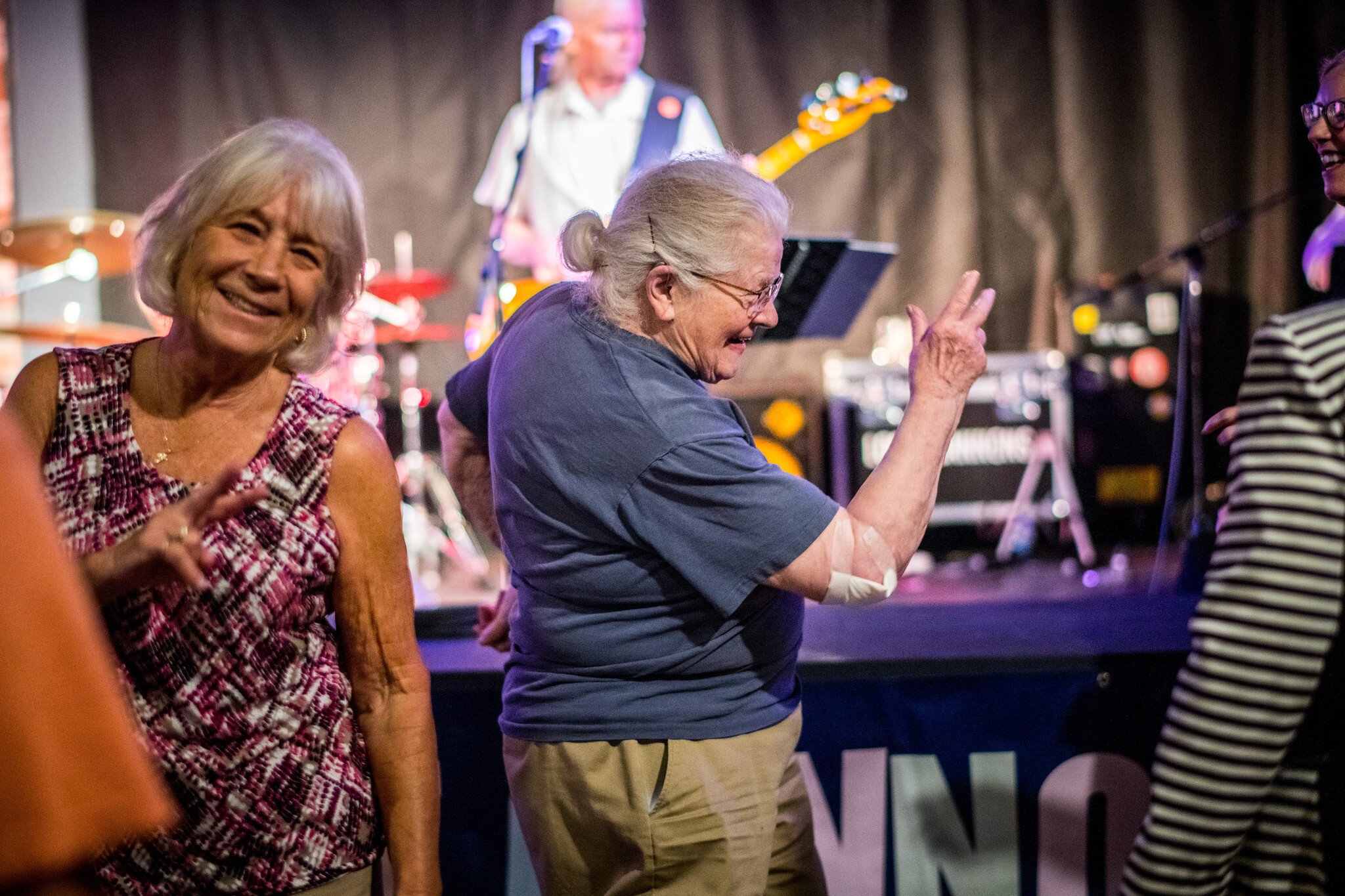 Born to dance, Judy Sarkozy lets loose on the floor at the Geezer Happy Hour. 