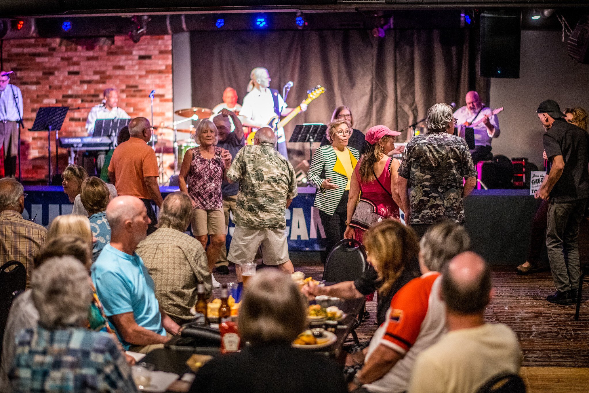 Packing an over-70 crowd at the Geezer Happy Hour.