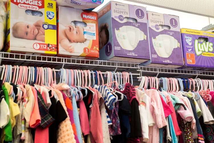 Students have access to free clothing for themselves and their children at the KCA free store.