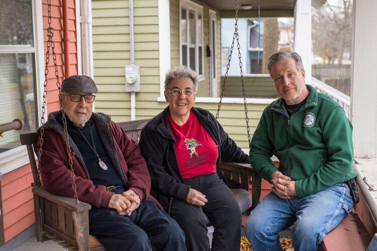 Members of the Ferraro family have lived in Vine since 1959. Here the Vine Ferraros sit on Lance's front porch.