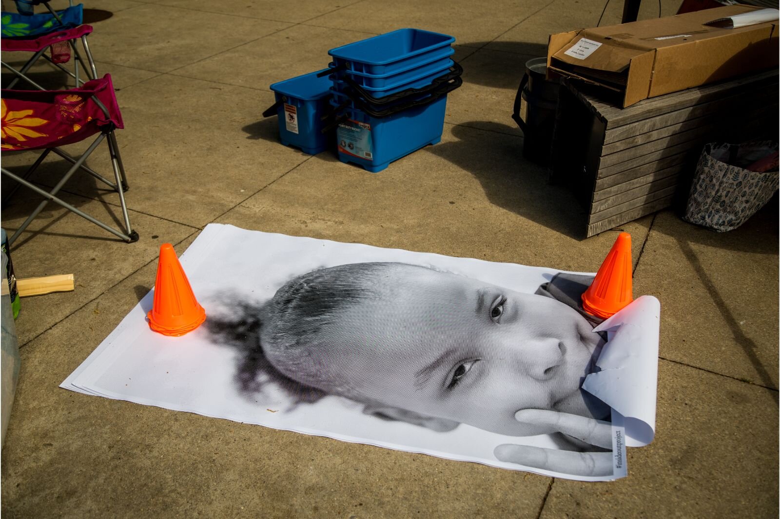 The Inside Out portraits are part of the KPS all-district art show, which has been held in Bronson Park since the pandemic.