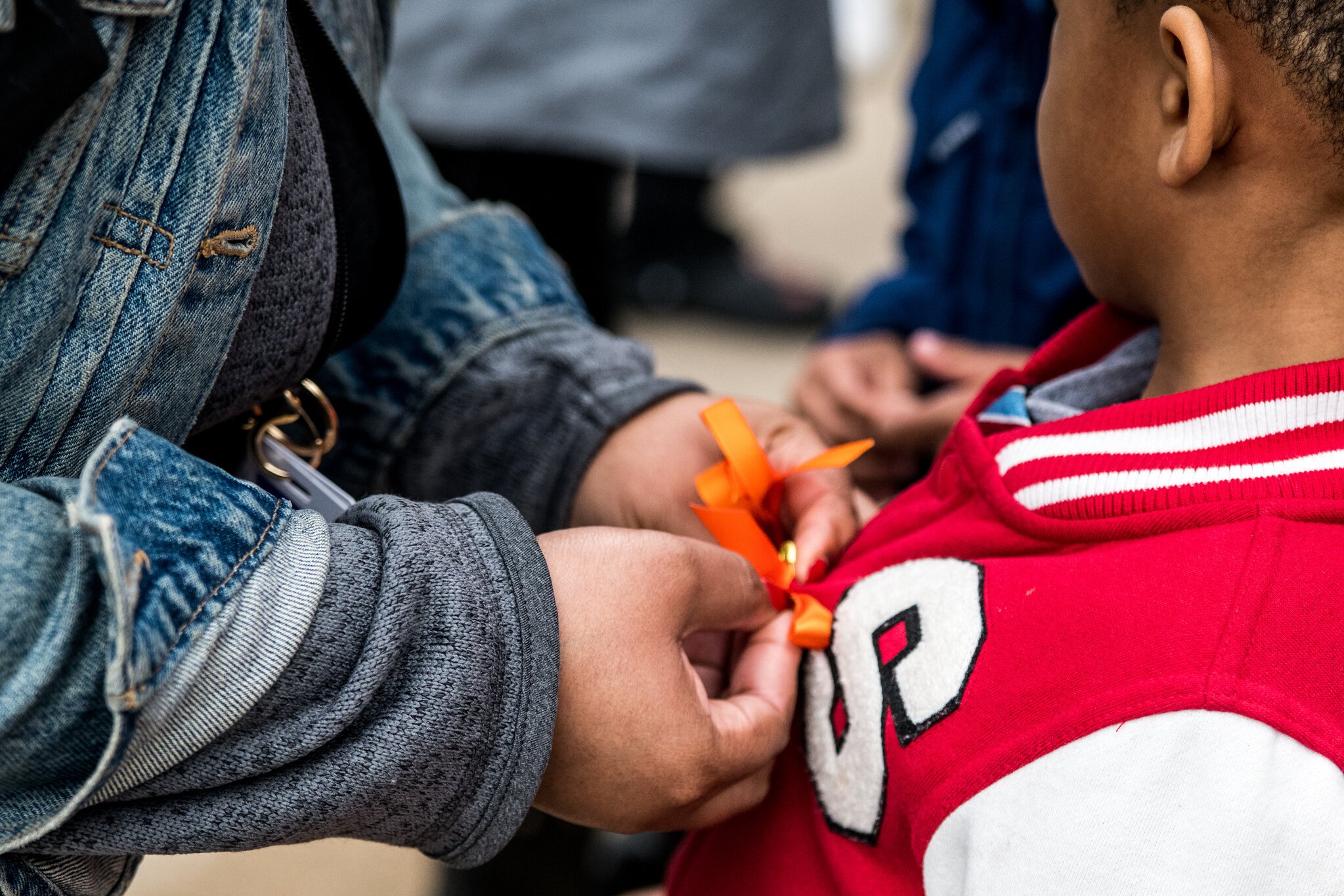 Orange ribbons are a symbol to end gun violence.
