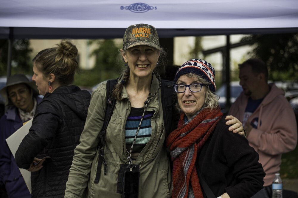 Local authors Bonnie Jo Campbell and Susan Ramsey turned up to represent.