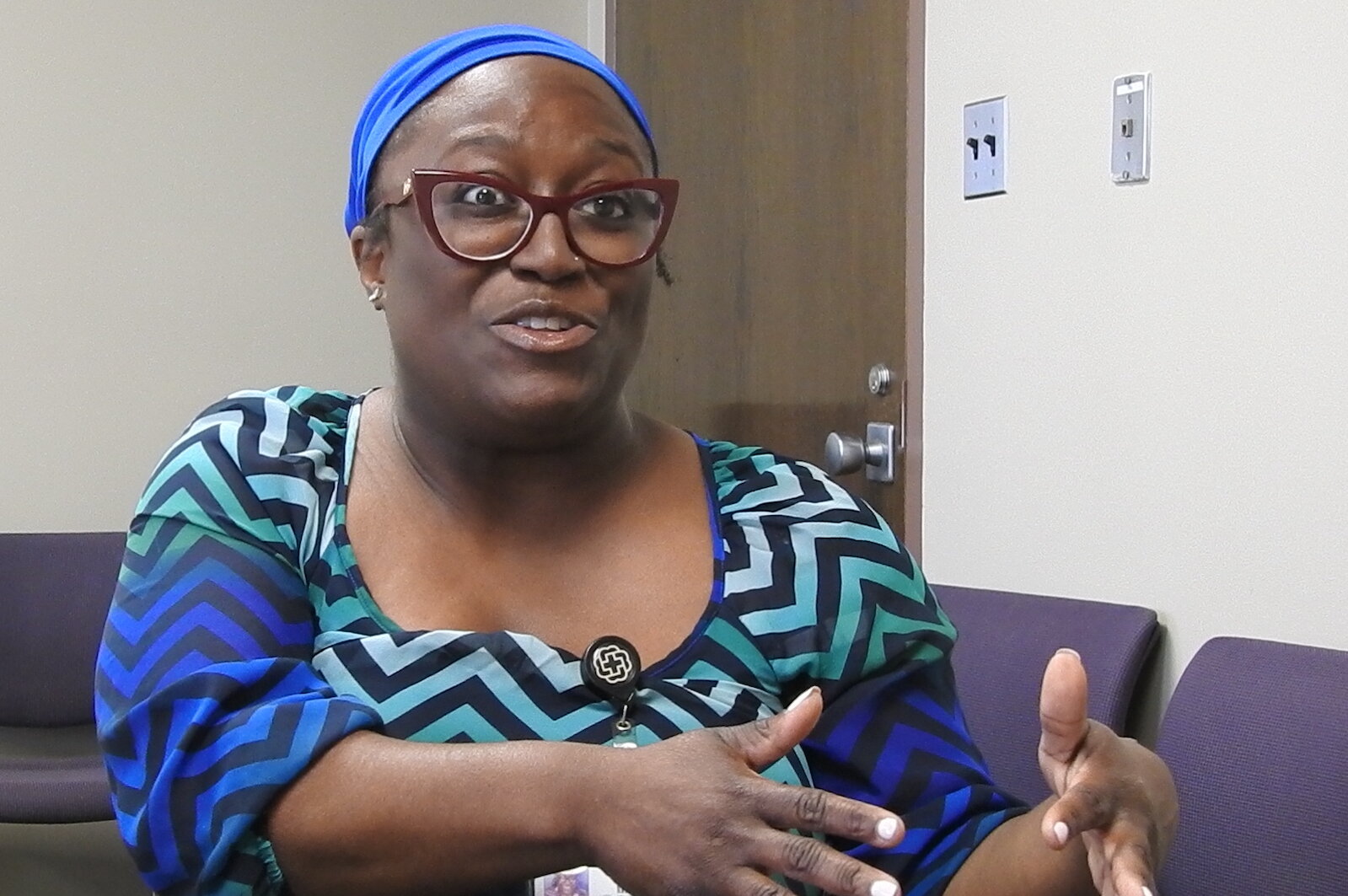 Elishae Johnson, system director of business health services at Bronson Healthcare, speaks about the importance of psychiatric mental health nurse practitioners at Bronson Battle Creek Psychiatry and Behavioral Health in May.