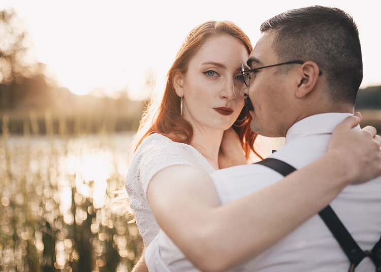 Color and contrast heighten the drama in this wedding photograph by Eric Hennig.