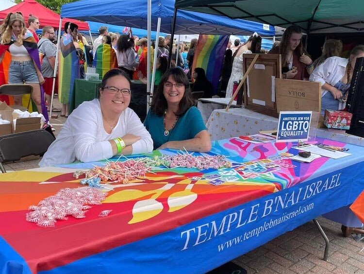 Rabbi Simone Schicker of Temple B’nai Israel and Robin Pollens at Kalamazoo Pride.