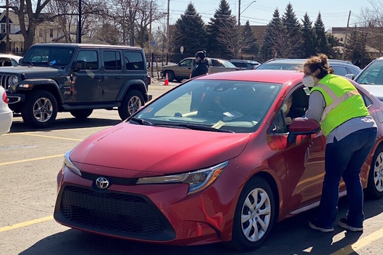 A previous drive through vaccination event earlier this year. 