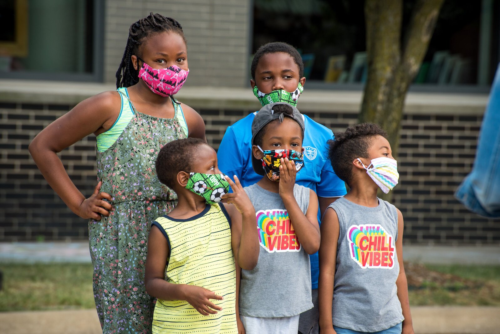 Taking in the artwork and the spirit of the day when the creation of the Black Lives Matter mural on Rose Street, between Lovell and South streets  on Friday afternoon.