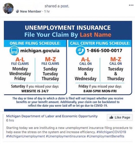 A grassroots response to COVID-19 spreading to Battle Creek can be found on Facebook. It has information such as this posted there.