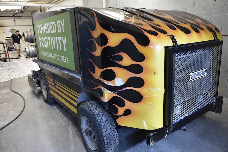 The zamboni at The Rink sits ready for ice hockey season