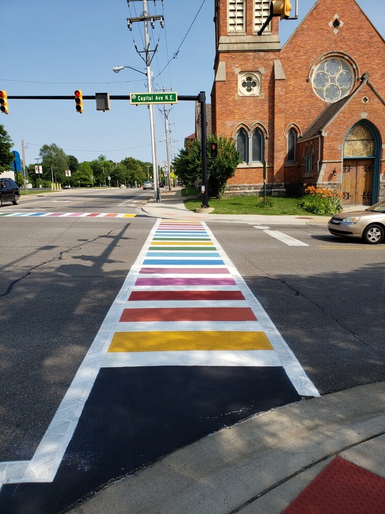 Painting of the crosswalks is considered artwork in Battle Creek and grant funding made them possible.