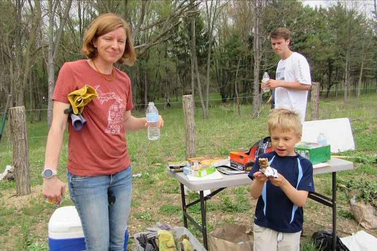 Jamie and River Speegle know their mushrooms. Photo courtesy Southwest Michigan Land Conservancy