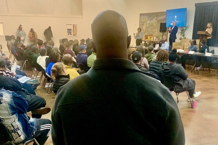 About 85 residents of the Northside neighborhood gathered on Tuesday, Oct. 15, 2024 for a special meeting of the NACD.