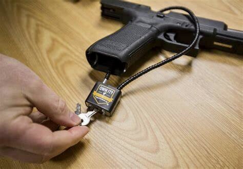 Officials with Bronson Children’s Hospital say safe gun storage with a cable lock like this is essential to prevent curious kids from getting injured.
