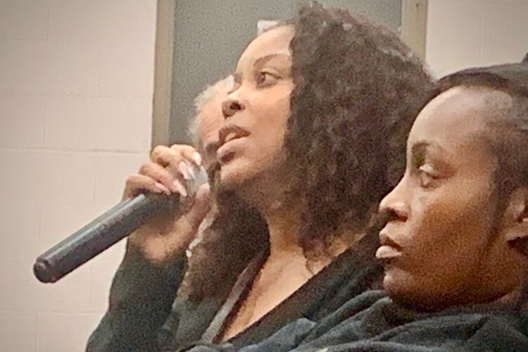 Residents of the Northside neighborhood hear plans and ask questions about the proposed Kalamazoo Event Center on Tuesday, Oct. 15, 2024.