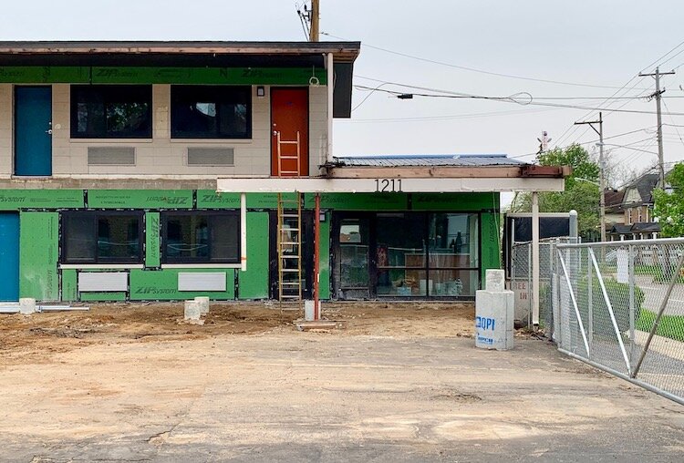 Exterior and interior renovation work continues on the LodgeHouse, the former Knights Inn at 1211 S. Westnedge Ave.