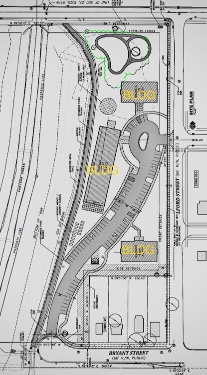 This schematic shows the three buildings that will make up Kal Recovery.