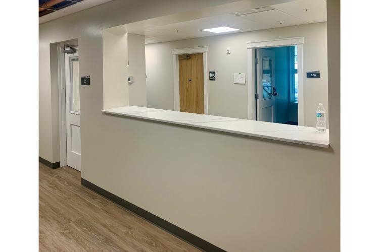 A nurse’s station is shown in one of the four wings of Enlightened Recovery’s location in Kalamazoo.