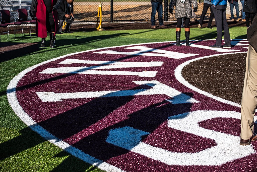 The grass fields that Derek Jeter and his sister played on at Kalamazoo Central High School have been replaced with synthetic turf.