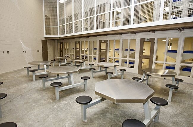 Most of the cells at the Kalamazoo County Jail are situated in pods instead of long rows.