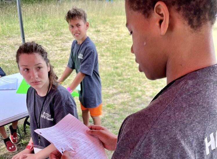 Youngster write letters of compassion during the Life Camp. They are messages to those who have been involved and gun violence and those who may consider it.