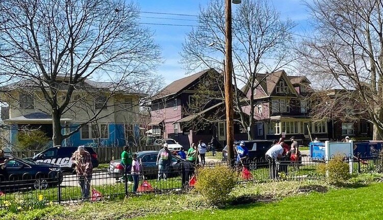 Volunteers from the local chapters of several sororities and fraternities participated in neighborhood clean-up and beautification activities to celebrate Earth Day in 2022.