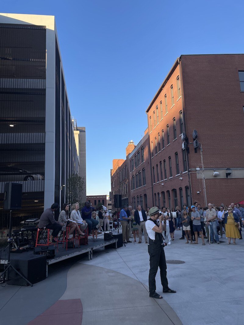 About 80 to 90 people turned out to learn about plans for the new Haymarket Plaza and placemaking in downtown Kalamazoo.