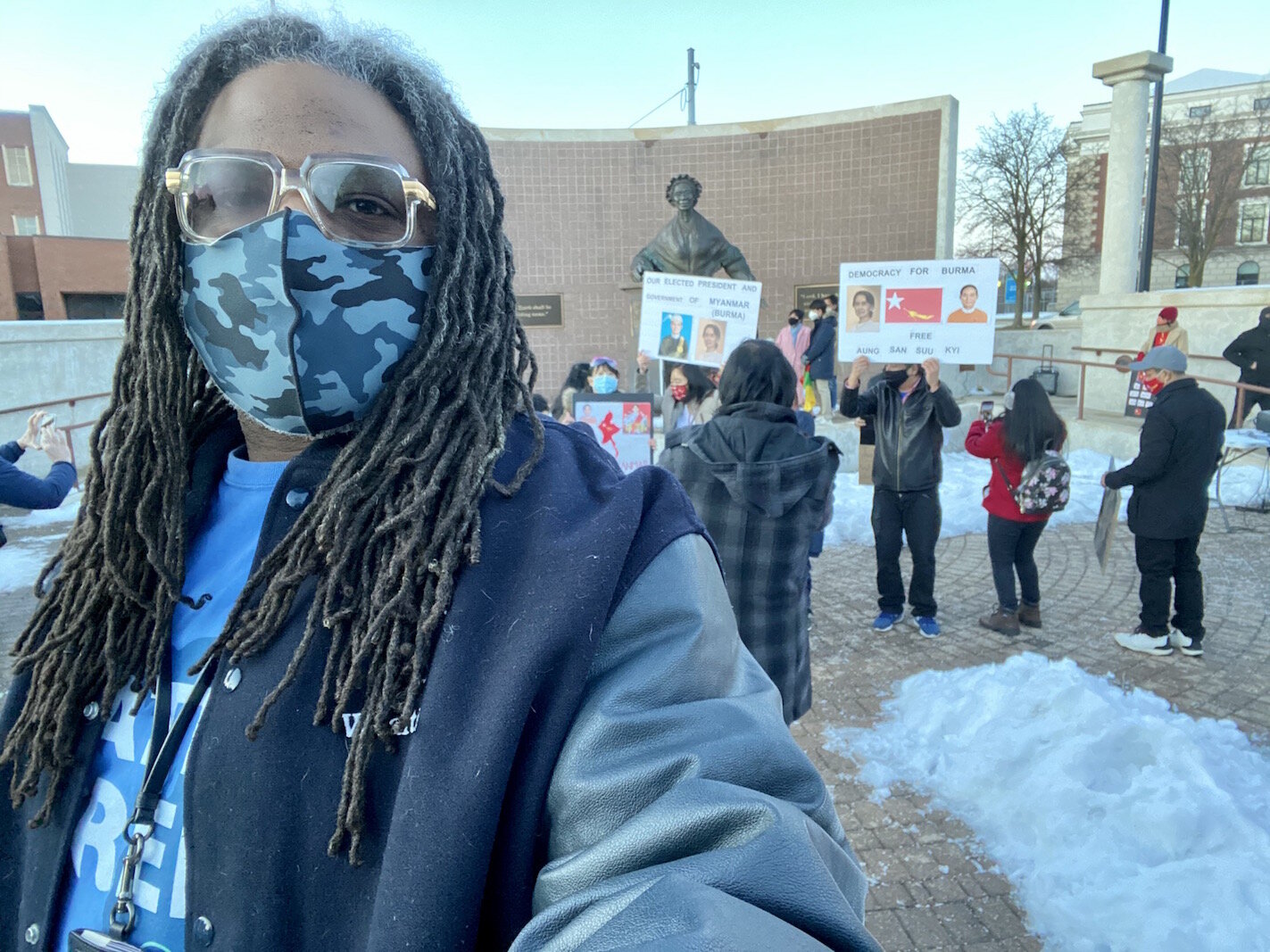 Jeffo Cotton covers the protest for On the Ground Battle Creek.