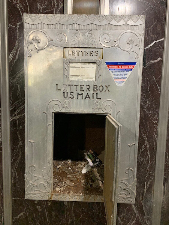 An old mailbox inside The Milton.