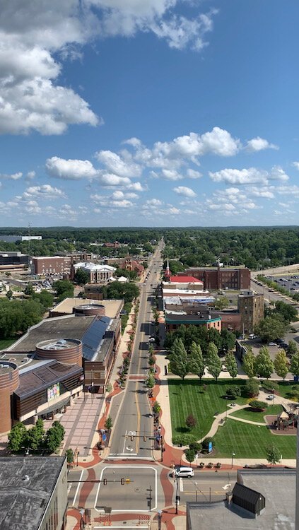 A view overlooking Battle Creek from the top of  The Milton.