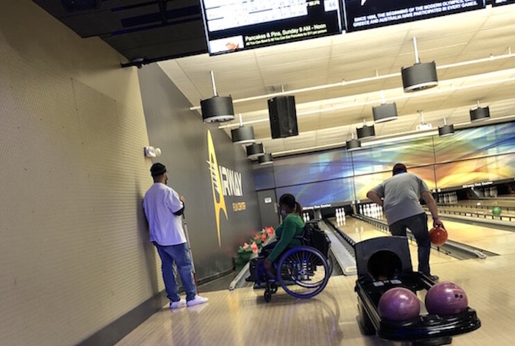 Friends With Disabilities enjoy a get together at Airway Fun Center.