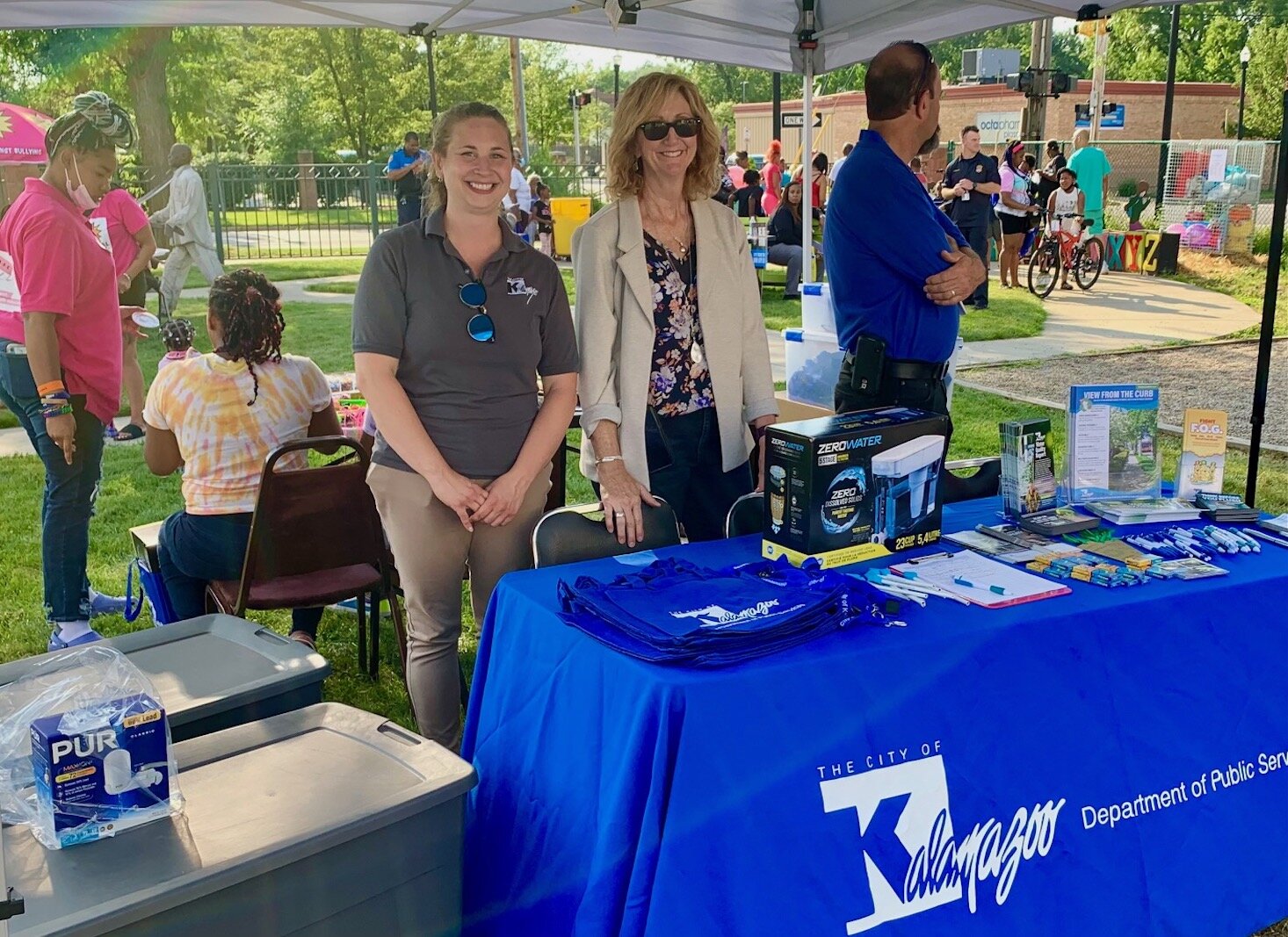 Among the organizations providing information at Tuesday’s National Night Out on Kalamazoo's North Side was the City of Kalamazoo. 