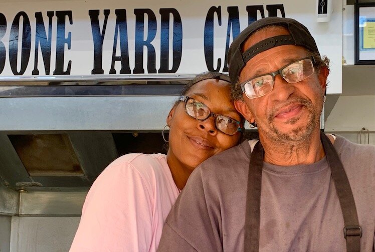 After a few years of planning, Ricky and Yvonne Thrash were able to open their food truck barbeque place, Bone Yard Café, in August.
