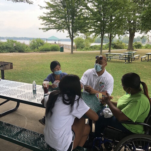 Friends With Disabilities enjoy an afternoon at Lakeview Park in Portage.