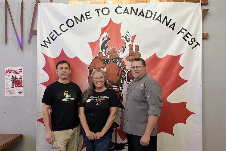 Michael Murray, Channon Mondoux and Eric Gillish. Murray and Gillish, chefs with co-sponsors the American Culinary Federation, Kalamazoo chapter, are in charge of food and beverage for the fest.