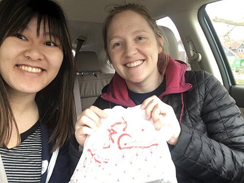 Third-year students Christine Tran and Kelsey Miller volunteer for Meals on Wheels.