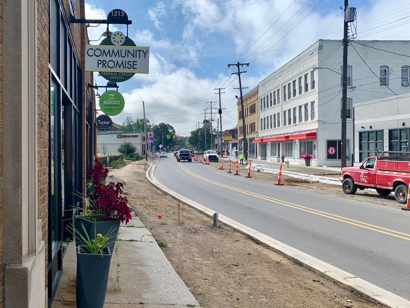 Road, sidewalk and sewer reconstruction along Portage Street this summer has made travel tough through the Washington Square area of the Edison Neighborhood.