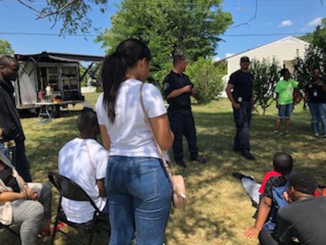 Youth participate in a Police Athletic League and New Level Sports event in the summer of 2019,