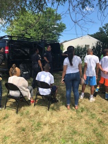 Youth participate in a Police Athletic League and New Level Sports event in the summer of 2019,