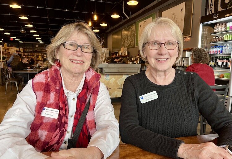 Kalamazoo's League of Women Voters Co-Presidents Barbara Dircks (left) and Chris Kuthe (right)