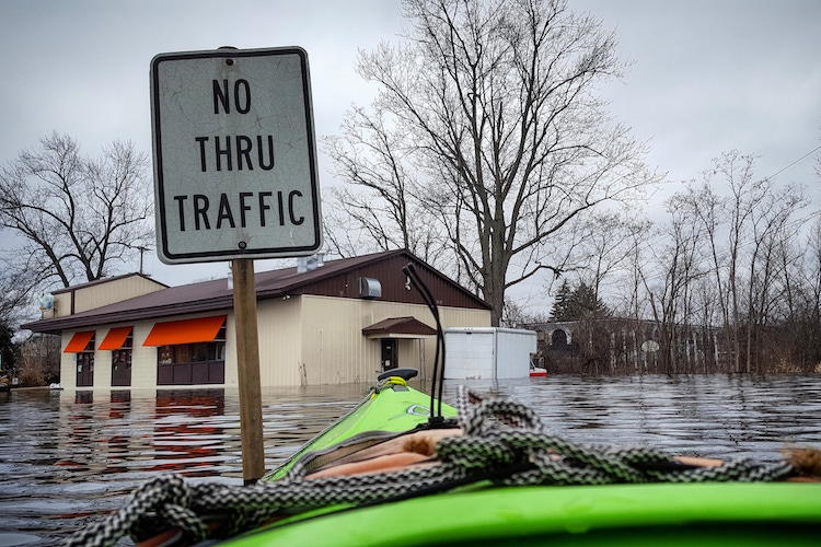 There was no traffic at all on this road during February's flood. 